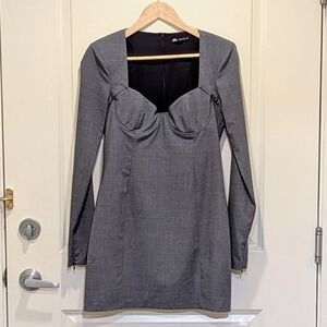 EUC Zara M F/W 2011 Suit Material Long Sleeve Mini Dress